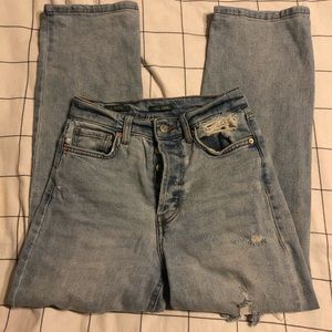 (Size 0) mom jeans with holes